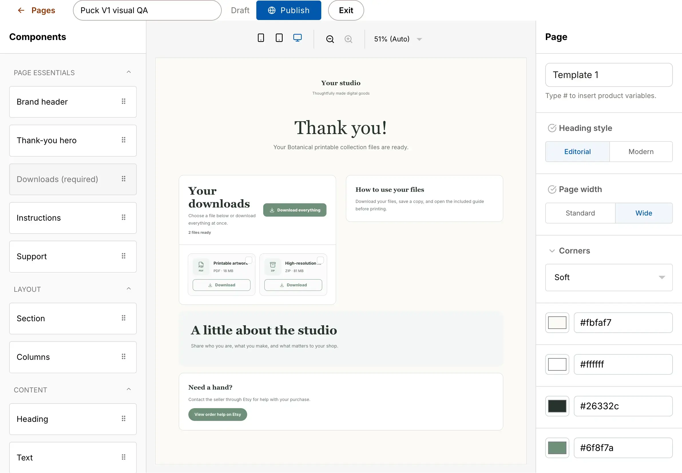 Pick Up My Files download page editor