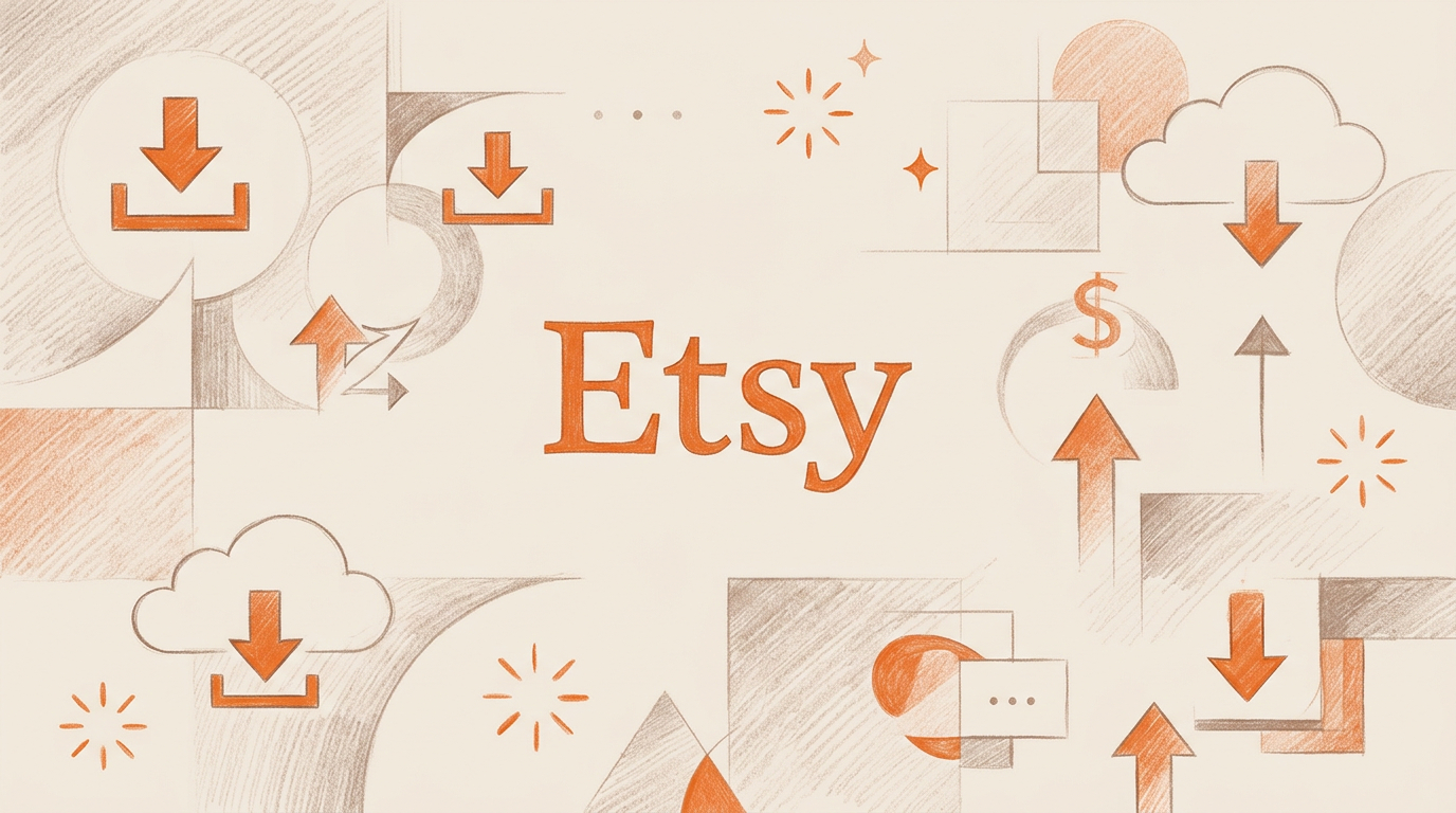 Illustration for blog Low-Competition Digital Products for Etsy