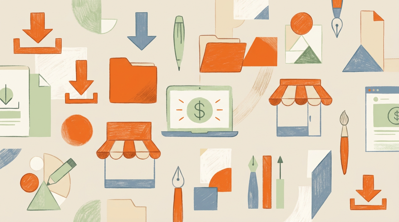 Illustration for blog How to Set Up an Etsy Shop for Passive Income